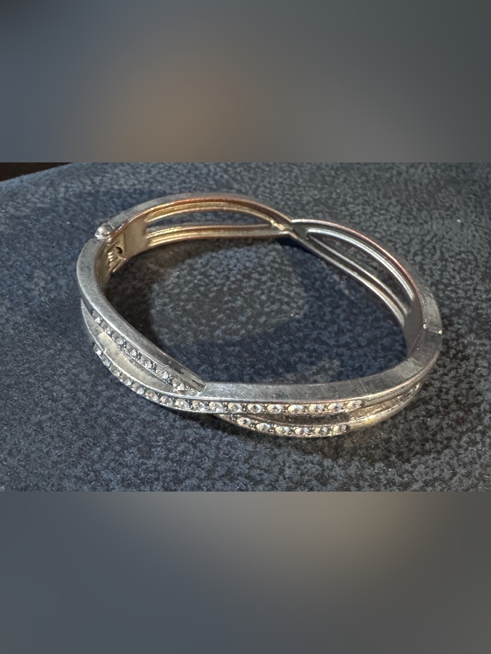 Silver Crystal Pavé Bangle Bracelet - Women's Jewelry